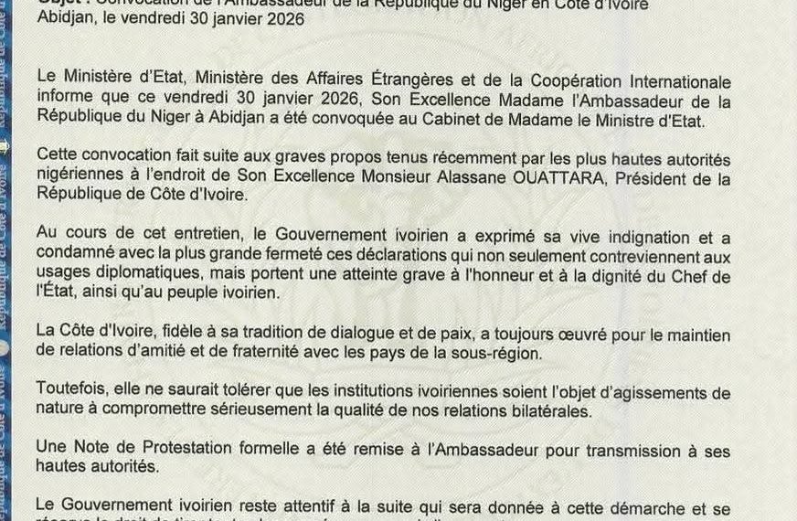 Tensions diplomatiques : Abidjan convoque son ambassadrice après des propos contre Ouattara